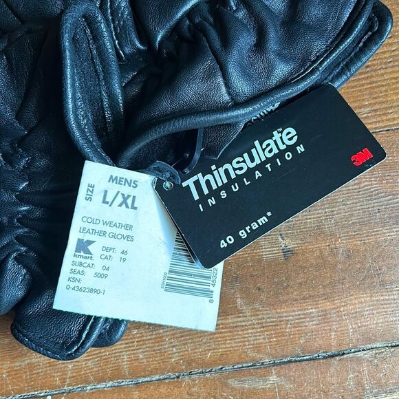 NWT Men’s Vintage KMart L/XL 3M 40 Gram Genuine Leather Gloves. - Picture 2 of 6